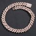 Men’s Jewelry Set Fashion Necklace Hip Hop 20MM Diamond Three Color Rose Gold Miami Bar Cuban Chain Hip Hop Men's Necklace_ipsvogv.com