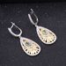 Italian Craft Jewelry Designer Earrings Natural Style Design Silver Natural Olive Gemstone Earrings Earrings_ipsvogv.com