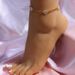 Japanese and Korean beautiful diamond-embedded peach heart Anklet women's fresh style beach cute eye-catching novel Anklet Anklet_ipsvogv.com