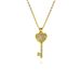 New Light Luxury Style Zircon Colored Diamond Love Lock Key Copper Plated Gold Micro Inlaid Necklace High End Jewelry_ipsvogv.com