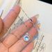 silver S ! Pure Zircon Sea Treasure Blue Pearl Necklace With Feminine Temperament, Niche Design, High-end Feeling, Super_ipsvogv.com