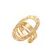 New Fashion INS Geometric Hollow Oval Hammered Texture Ring Niche High-end Sense Light Luxury Jewelry_ipsvogv.com