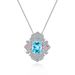 Natural Topaz Necklace Large Carat Pendant S925 Sterling Silver Inlaid Yellow Purple Pink Crystal Luxury Necklace_ipsvogv.com
