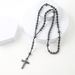 Natural Bright Black Pendant Cross Men And Women Necklace_ipsvogv.com