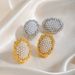 Ins Light Luxury Personality Niche Brass Gold-Plated Women's Irregular Oval Pearl Earrings_ipsvogv.com