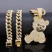 Unisex Popular Jewelry Diamond Painting Oil Cartoon Bear Pendant Cool And Exaggerated Hip Hop Cuban Chain_ipsvogv.com