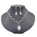 Women’s Jewelry Set Fashion Jewelry Wholesale New Wedding Dress Accessories Irregular Shiny Diamond Pendant Necklace Earrings Set_ipsvogv.com