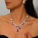 Women’s Jewelry Set Fashion Fashion Claw Chain Circle Rhinestone Necklace Earrings Set Evening Dress Clavicle Chain Necklace Female_ipsvogv.com