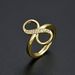 Unisex Simple Diamond Zircon CZ Infinity Symbol Ring Women's 8 Shaped Ring Opening Design Adjustable_ipsvogv.com