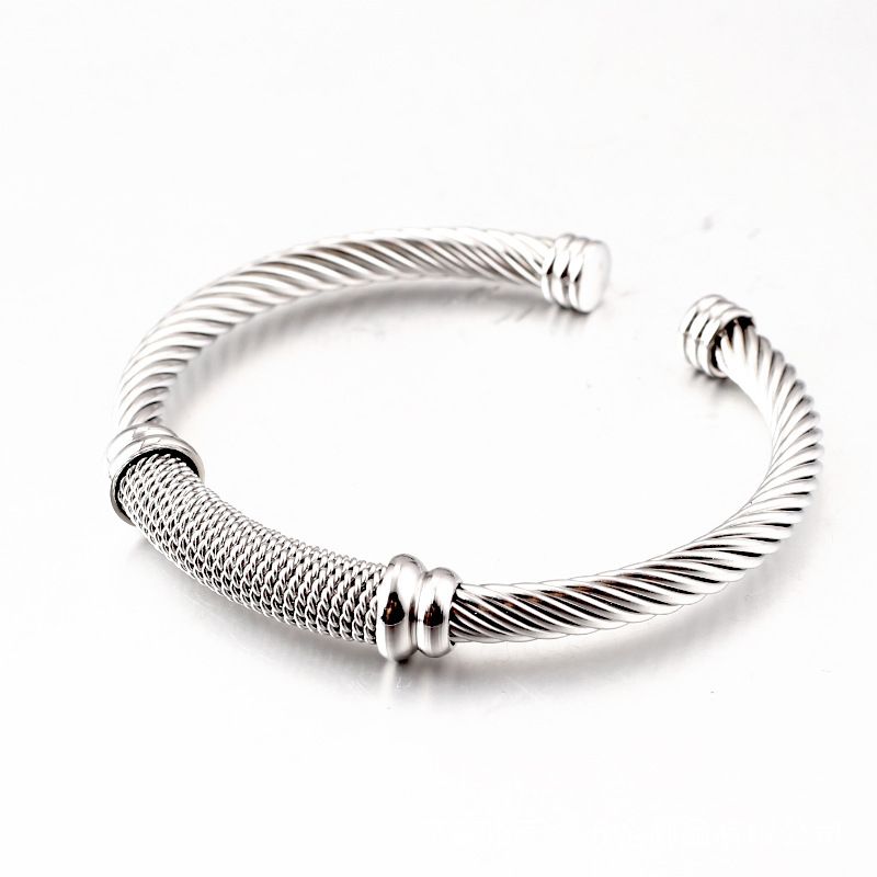 Bangles Cable Rope Open Bracelet Stainless Steel Rope C Type Adjustment Unisex Style_ipsvogv.com