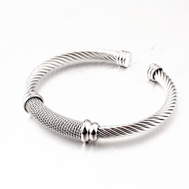 Bangles Cable Rope Open Bracelet Stainless Steel Rope C Type Adjustment Unisex Style_ipsvogv.com