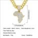 Hip hop full diamond map pendant, Cuban necklace, cool and domineering, exaggerated street dance outfit, collarbone neck_ipsvogv.com