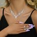 BRILLIANT CLAW - Full Diamond Wedding Jewelry Set (Claw Chain Necklace & Earrings, Luxury)_ipsvogv.com