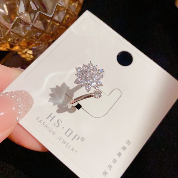 Unique Niche Design Full Diamond Rotating Snowflake Open For Women, Internet Celebrity Personality Versatile Index_ipsvogv.com