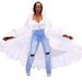 Women's Clothing new women's long windbreaker autumn new solid color ruffled shawl coat_ipsvogv.com