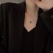 Titanium Steel Small Round Bead Oval Cat's Eye Stone Necklace With Artistic Temperament, Light Luxury Collarbone Chain,_ipsvogv.com