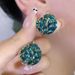 Women's earrings Emerald Crystal Flower Basket Earrings 2023 New High-end Fashion Versatile Earrings Silver Needle Earrings_ipsvogv.com