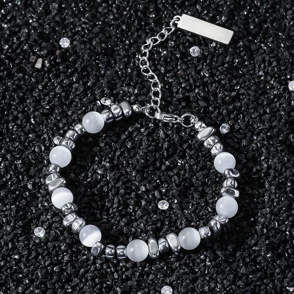 Hip hop cat's eye stone gravel patchwork bracelet, niche, light luxury, cold style, bead splicing, INS style bracelet_ipsvogv.com