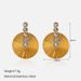 Women’s Jewelry Set Fashion Elegant Retro Gold Stainless Steel Inlaid Diamond White Diamond Oval Coin Pendant Earrings Jewelry Female_ipsvogv.com