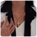 gold stainless steel white square zircon cross pendant necklace female jewelry_ipsvogv.com