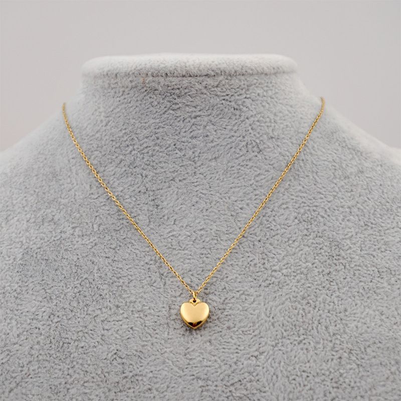 Small Shaped Simple Pendant Titanium Steel Thin Fashion Clavicle Chain Girl Heart Gold Lock Necklace_ipsvogv.com
