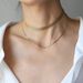 XL602 Ribbon Necklace Mesh Double Layer Hip Hop Choker Titanium Steel Gold Plated_ipsvogv.com
