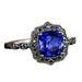 Sanjie 2025 New Ins Gun Black Ring Fashion Inlaid Blue Zircon Handmade For Women_ipsvogv.com