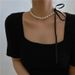 Choker French Style Pearl Black Bowknot Tie Neck Internet Celebrity Personality Collarbone Chain Women's Accessories_ipsvogv.com