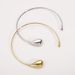 N11947 Design Minimally Fashionable Waterdrop shaped Open Collar French Cold Style Metal Necklace_ipsvogv.com