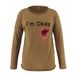 Women's Clothing I'M OKAY printed sweatshirt women's loose bat long sleeve top_ipsvogv.com