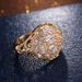 Cao Shi's Exaggerated Hemispherical Women's Gold-plated Ring, Luxurious Copper Set Zircon Ring_ipsvogv.com