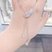 Y Shaped Mysterious Full Diamond Feather Tassel Water Drop Necklace Female Clavicle Chain_ipsvogv.com