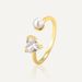 Light Luxury Fashion Design Ring Female Gold Plated Inlaid Love Zircon Pearl Open Ring_ipsvogv.com