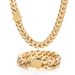 Men's Jewelry Set Fashion Stainless Steel Flat Cuban Chain Necklace High End Personality Men's Cuban Accessories Bracelet_ipsvogv.com