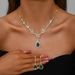 Women’s Jewelry Set Fashion Hot Selling Zircon Diamond Geometric Necklace Earrings Set Light Luxury Clavicle Chain High End Temperament Jewelry_ipsvogv.com