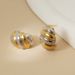 Silver double color matching horn bag stud earrings popular gold plated women's net red all-match light luxury earrings_ipsvogv.com
