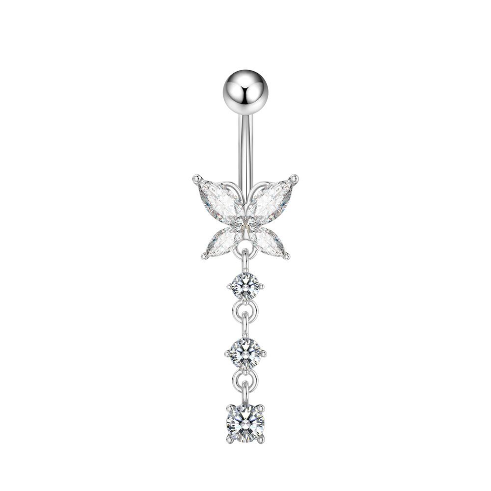 Women's Jewelry Belly Button Ring Creative Butterfly Zircon Belly Button Belly Button Ring Piercing Jewelry_ipsvogv.com