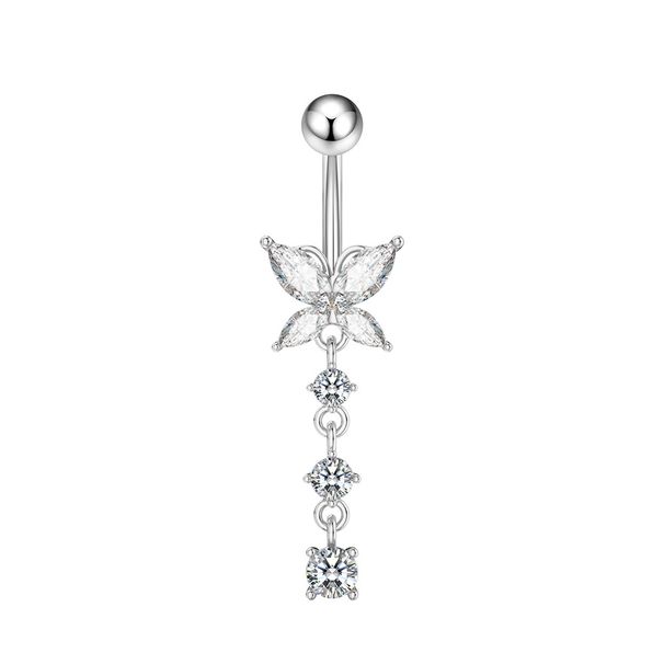 Women's Jewelry Belly Button Ring Creative Butterfly Zircon Belly Button Belly Button Ring Piercing Jewelry_ipsvogv.com