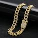 Personalized Hip Hop Men's Universal Full 3mm Diamond Studded Gold-plated Necklace Cuban Chain_ipsvogv.com