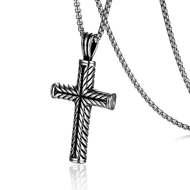 Men Jewelry Neck Chain Cross Couple Pendant Gothic Style Man Necklace Trend Chains Punk Choker Accessories_ipsvogv.com