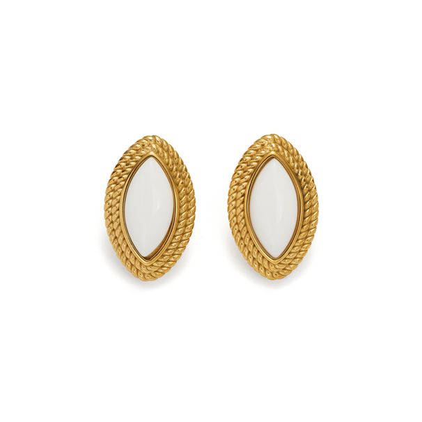 Women's Jewelry K Real Gold Electroplating Simple And Versatile Colorful Horse Eye Stone Earrings_ipsvogv.com