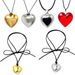 New Creative Adjustable Necklace Fashion Bowknot Crystal Heart Simple Women's Pendant_ipsvogv.com