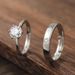 Couple Ring: A Simple Fashionable Korean Crown Zircon Pair for Men and Women, Open Wedding Simulation Diamond Ring_ipsvogv.com
