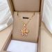 Stainless Steel Lovely Blue Pink Flowers Pendant Necklace Earrings For Women Girl Trendy Jewelry Set Gift Party_ipsvogv.com