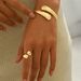 Simple geometric smooth surface ring set with personalized opening adjustment and curved design, versatile bracelet for_ipsvogv.com