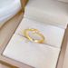 【 Real Gold 】 Pearl Cross with Adjustable Opening, Simple Handmade Ring, Couple's Pair Ring_ipsvogv.com