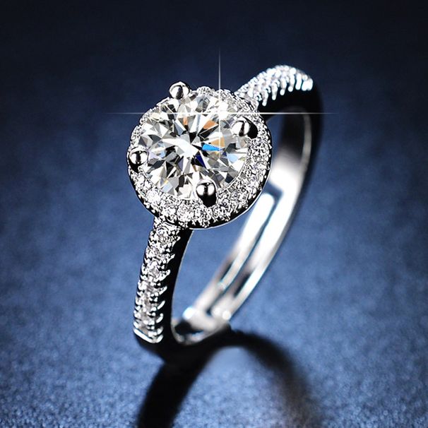 Hot selling fashionable wo's luxury open mouth round bag, one carat simulated moissani diamond engaget ring for_ipsvogv.com