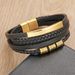 Leather Cord Stainless Steel Simple Woven Men's Multi-layer Bracelet_ipsvogv.com