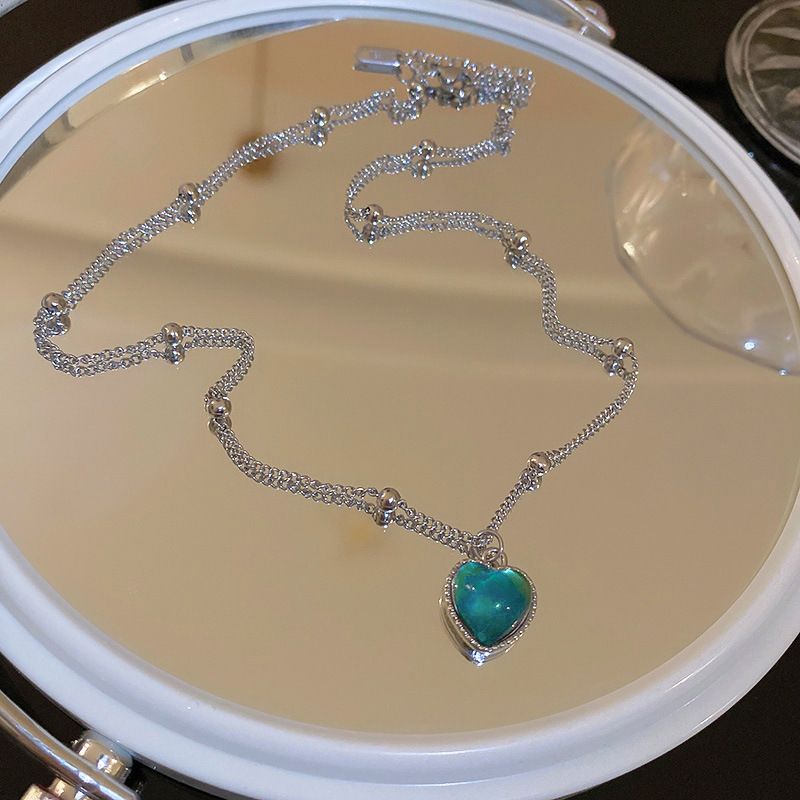 Genuine Gold Electroplated Pearl Double-layer Necklace With Creative Love, Sweet Collarbone Chain, Niche Instagram Style_ipsvogv.com