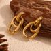 Women's Jewelry Fashion Niche Personality Earrings Stainless Steel Plated K Gold French O Shaped Winding Geometric Earrings_ipsvogv.com